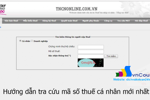 tra cứu mã số thuế cá nhân